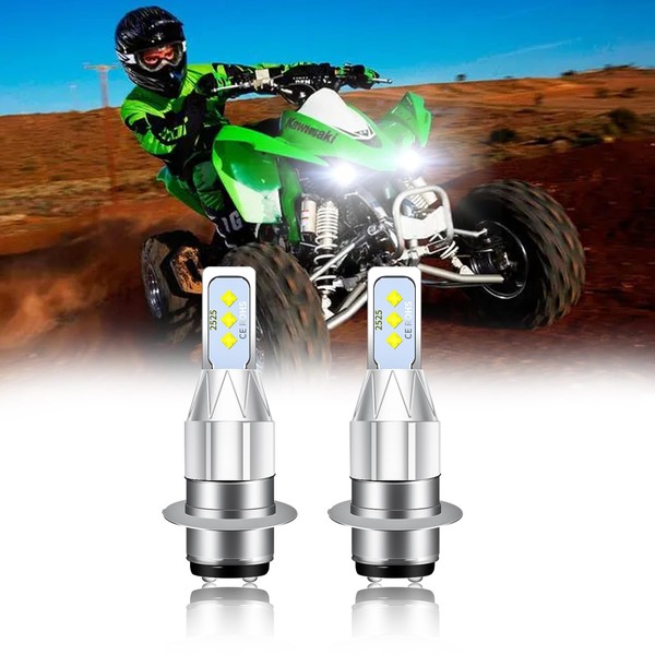 HMCYCI H6/H6M LED Headlight Bulbs for Kawasaki ATV KFX400 2003-2006