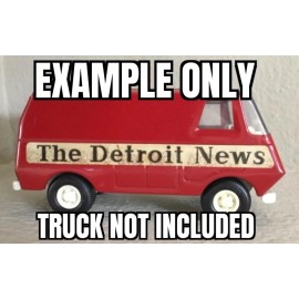 Tiny Tonka Truck Detroit News Decals For Tiny Tonka Van, Replacement Stickers.