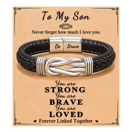ORISPRE To My Son Bracelet Gifts from Mom Dad, Teen Teenage Boys Gift Idea 14-16-18 13 15 17 Year Old Boy Birthday Valentines Day Christmas Confirmation Easter Graduation Gifts