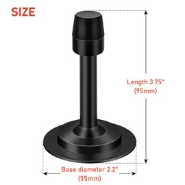 Topes de puerta de negros, 95mm protector de pared de tope de puerta con puntas de parachoques de goma amortiguadoras de sonido, topes de puerta autoadhesivos de acero inoxidable, paquete de 2