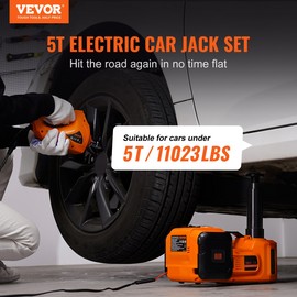Heavy-Duty 5 Ton Electric Car Jack with Impact Wrench, Inflatable Pump & LED Lig - With Impact Wrench