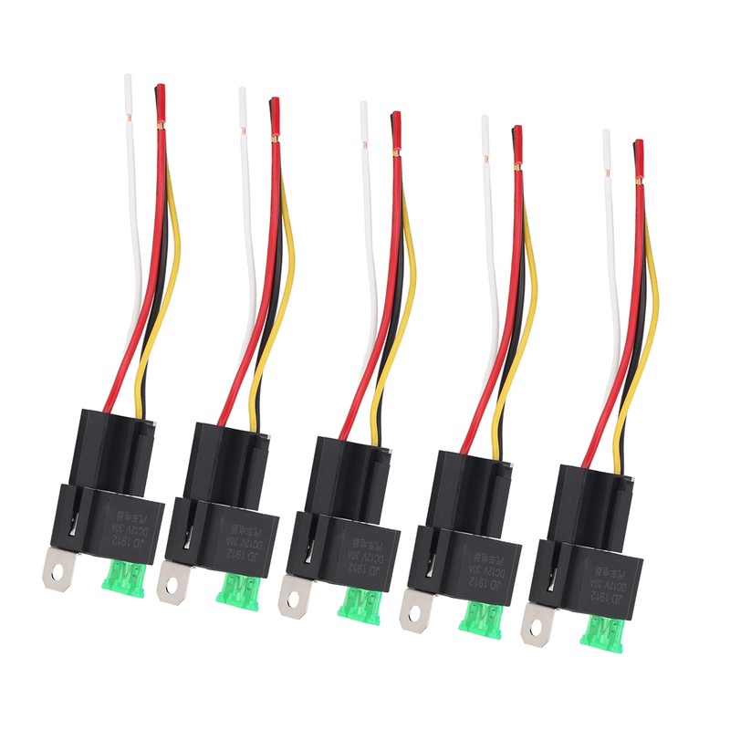 5Pcs Automotive Relay 12V DC 30A 4 Pin 4 Wire