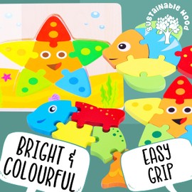 Jaques of London Sea Animal Puzzle | Wooden Puzzle for 3-4 Year Olds | Sea Animal Toys | Wooden Toys | Since 1795