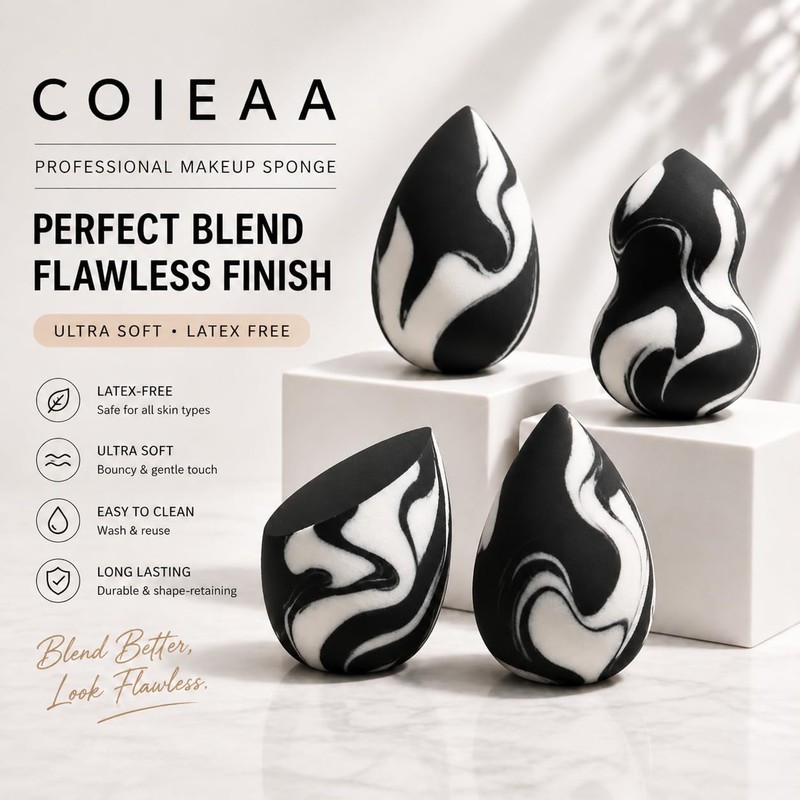Coieaa Makeup Sponge Set Foundation Blending Beauty Sponge with Case