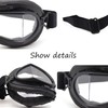 kucehiup Vintage Aviator Goggles Motorcycle Goggles (Black frame clear lenses)