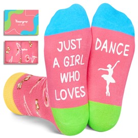 HAPPYPOP 10-12 Year Old Dance Recital Gifts For Girls - Ballet Socks For Girls, Dance Socks For Girls, Ballet Gifts Ballerina Gifts, Dance Socks For Dancers