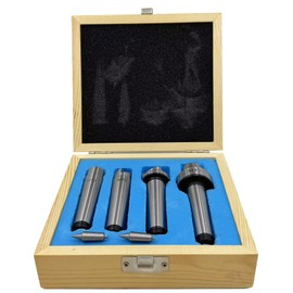 Live Center Wood Lathe Drive Spur Cup 4pcs Set with 2Pcs Extra Replacement Tips with Good Quality Wooden Box (MT2)