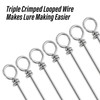 Dr.Fish 30 Pack Fishing Spinner Shaft Stainless Steel Looped Wire