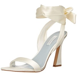 Nine West Women's Kelsie7 Heeled Sandal, Ivory, 7.5