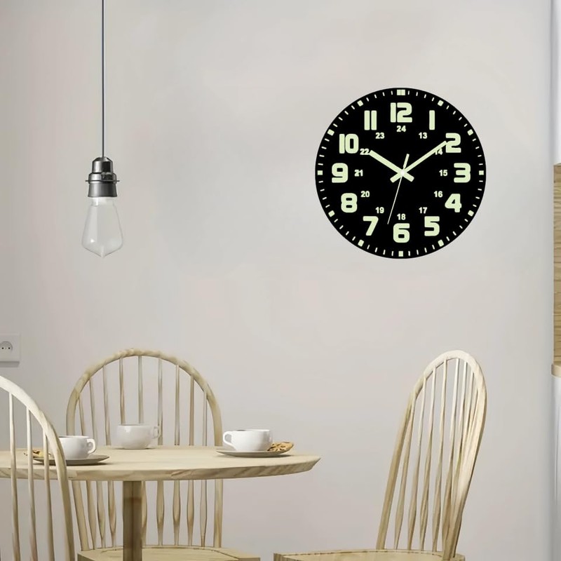 RIUKASIN Vinyl Record Luminous Clock, 12 inch Silent Non Ticking