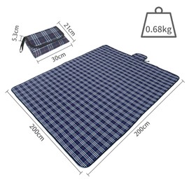 Leisure Sheet, Waterproof, Foldable, Easy Storage, Picnic Mat, Lightweight, Portable, Convenient, Sports Festivals, Camping, Excursions (Navy Blue - 78.7 x 78.7 inches (200 x 200 cm)
