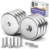 VNDUEEY Pack of 8 Neodymium Magnet Cup 100 LBS Pull