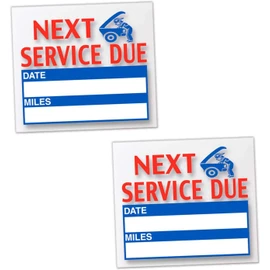 FESCO Next Service Due Reminder Static Cling Window Stickers Oil Changes, Tune-Ups, Tire Rotations - 2 Pack