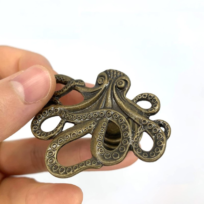 LLDYNW 4 pcs Octopus Drawer Knobs Creative Shape Drawer Knobs
