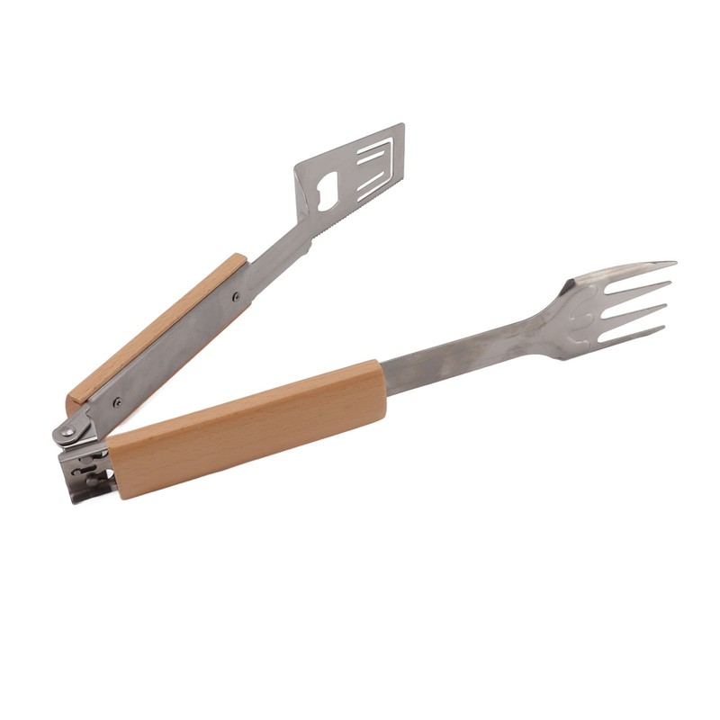Grill Spatula Fork Tongs Durable Stainless Steel Food Tongs Multifunctional