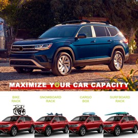 KINGGERI Roof Rack Cross Bars Fit for Volkswagen Atlas 2017-2025, Aluminum Roof Rails Crossbars Rooftop Cargo Carrier Bag Luggage Rails Skiboard Bike Black Accessories