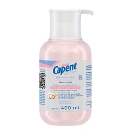 Capent, Shampoo Suave para bebes y niños, Con extracto de algodón 100% de origen natural, brinda suavidad e hidratación al cabello, 400 ml