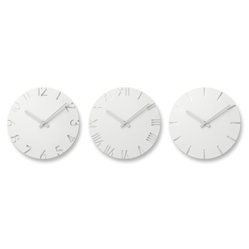 Remnos NTL10-04A Lemnos Wall Clock, Analog, Curved, White, CARVED Arabic,