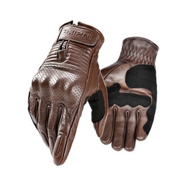 INBIKE IM805 Goatskin Motorcycle Gloves, Protective Gloves with Hard Protective Cover, Professional Motorcycle Gloves, IM805, bronze, m