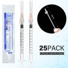 OLCANA 25Pack 1ml Disposable Sterile Syringes with 25Ga Plastic Measurement