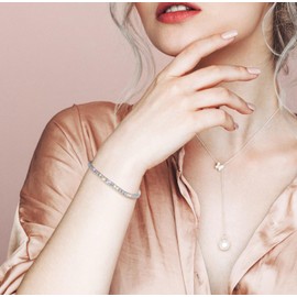 KRKC Moissanite Tennis Bracelet, Gifts For Women, D Color VVS1 Lab Grown Diamond, 925 Sterling Silver 14K White Golden Plated, Hypoallergenic, Luxury Present For Birthday, Daily Jewelry, 5.8 ct.tw