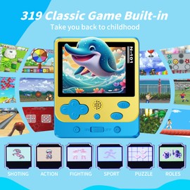 VAOMON Retro Handheld Game Console for Kids Adults, Built-in 319 Classic Games Mini Portable 2.5" Screen Video Gaming Emulator Console Electronic Toy Birthday Gifts for Boys Girls (Blue)