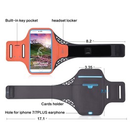 DFV Mobile - Professional Cover Ultra-Thin Armband Sport Walking Running Fitness Cycling Gym for LG K31 (2020) - Orange