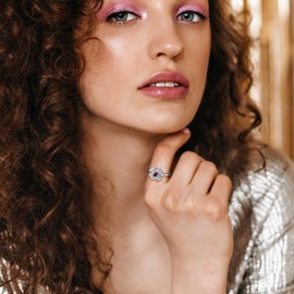 RANDES 925 Sterling Silver Clover Rings for Women Cubic Zirconia Amethyst Four-Leaf Clover Ring Shamrock Jewelry Cocktail Ring Size 8