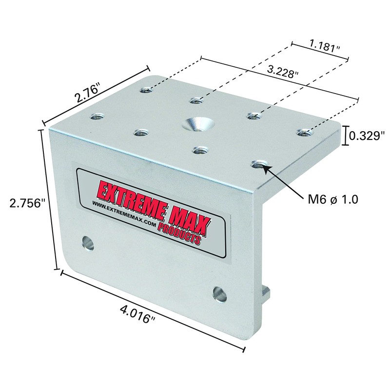 Extreme Max 3005.4405 90° Aluminum Slider Base for Lund Sport