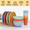 12pcs Wheat Straw Dinnerware Sets, Wheat Straw Plates and Bowls
