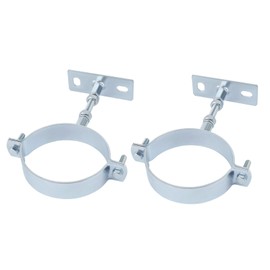 2 Pcs 3 Inch Adjustable Pipe Bracket, Heavy Duty Galvanized Steel Split Ring Hanger，Chimney Adjustable Wall Strap，Pipe Bracket Clamp Strap，chimney pipe support bracket