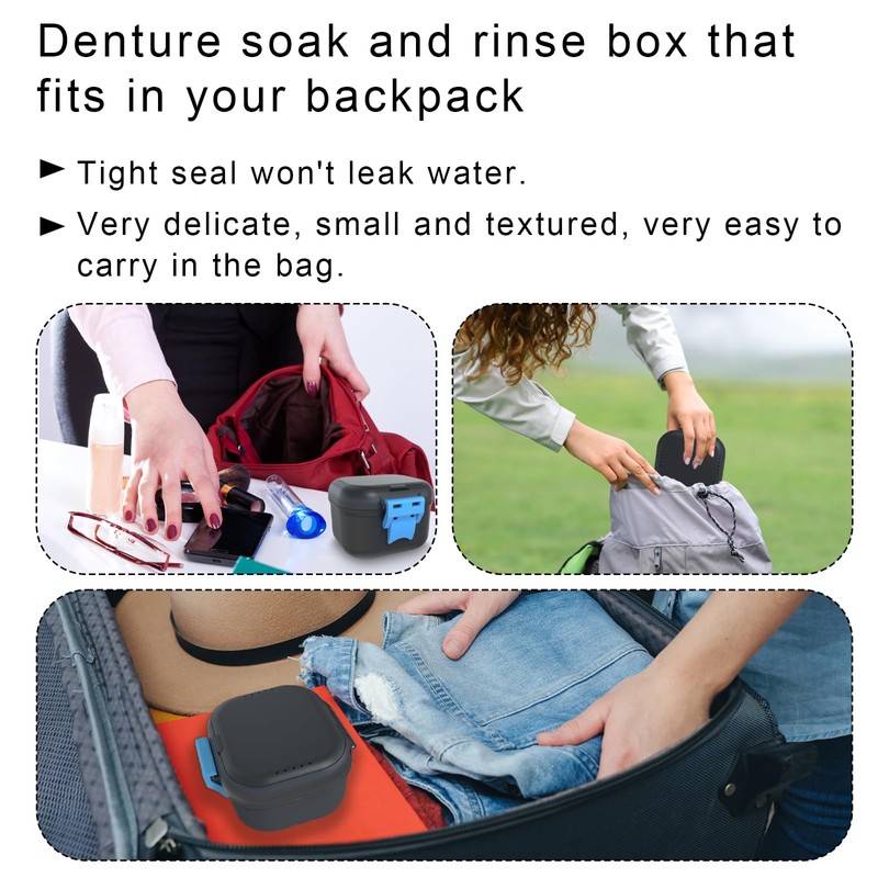 BVN Leakproof Denture Cup, Upgraded Carrying Storage, Denture Cup for