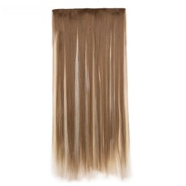 Golden Brown & Platinum Highlighted Clip-In Hair Extension Multi-Tonal Glamour