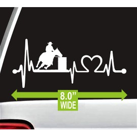 K1087 Barrel Racing Horse Heartbeat Lifeline Decal Sticker