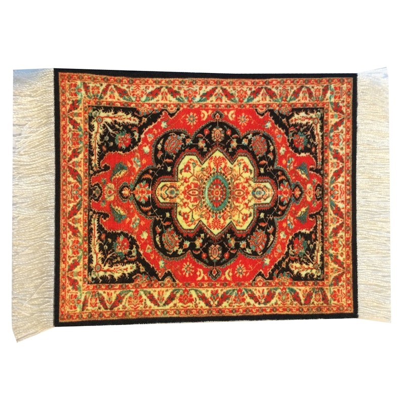Set of 4 Rug Table Coasters – Oriental Design Fabric