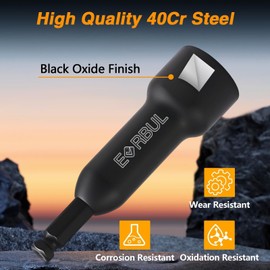 EVRBUL Upgraded 2-in-1 4-Point Square Nut Remover Impact Adapter Socket 7/16" Impact Drill Bit Socket Wrench for 3/4 Inch and 13/16 Inch Square Nuts