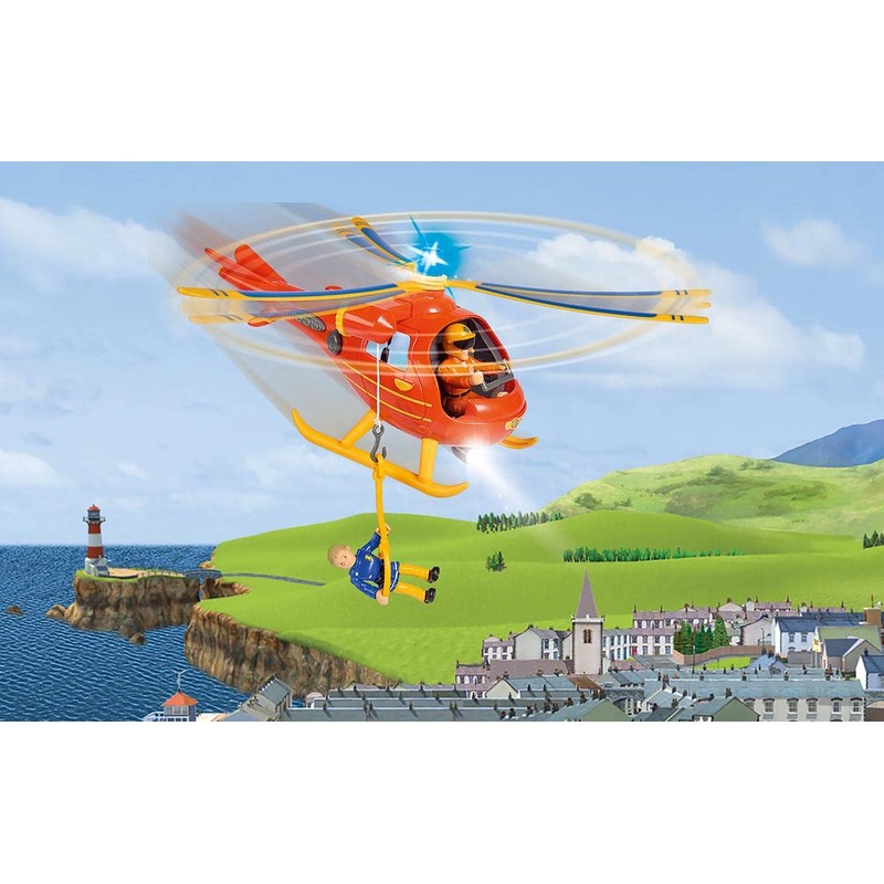 Fireman Sam Helicopter Wallaby with Tom Figure, with Original Sound,