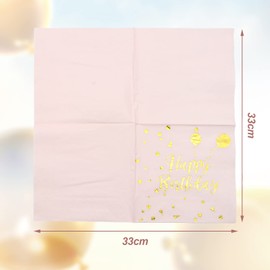 Happy Birthday Napkins, Pack of 60 Birthday Napkins, Birthday Napkins, 33 x 33 cm, for Birthday Party Decoration (Black)