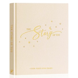 Lanpn Lanpn Baby Memory Book - Linen Baby Book Memories Keepsake - The Story of You - Newborn Baby First 5 Year Journal Scrapbook Photo Book Milestone Album for Boy Girl New Parents (Beige, 154 Pages)