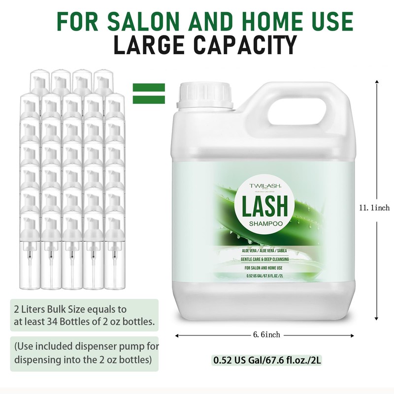TWILASH BY DLY Lash Shampoo Bulk, Eyelash Cleanser for Extensions