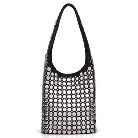 YFGBCX Vegan Leather Tote Bag Studded Purses for Women Y2K Purse Fall Hobo Bag Portuguese Stud Shoulder Handbag, Black