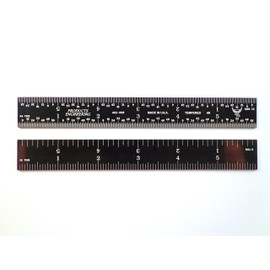 PEC Tools 6" 4R rigid black chrome, "high-contrast" machinist ruler with markings 1/8", 1/16", 1/32" and 1/64"