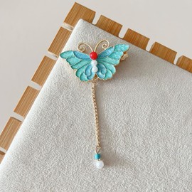 Enamel Burn Blue Hair Clips (Butterfly Shape)