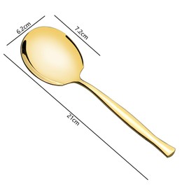 Cinkyou Set of 6 Pieces Large Stainless Steel Serving Spoons, Buffet Serving Utensils, Gold