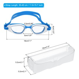 PATIKIL Swim Goggles Unisex, Clear Pool Swimming Goggles Sun Rays Resistance No Leaking with Storage Box for Men Women Adults Teenagers, White/Blue