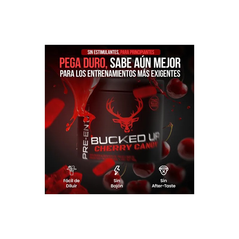 Bucked Up Pre Entreno Beta Alanina + Citrulina Cherry Candy