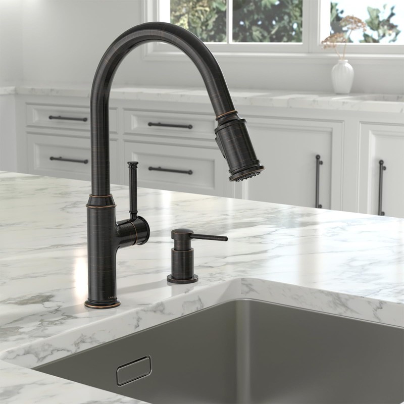 Lava Odoro Bronze Soap Dispenser for Kitchen Sink, Modern Brass