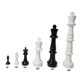 MegaChess Large Premium Chess Set with 12 Inch Tall King Black and White with Quick Fold Nylon Mat