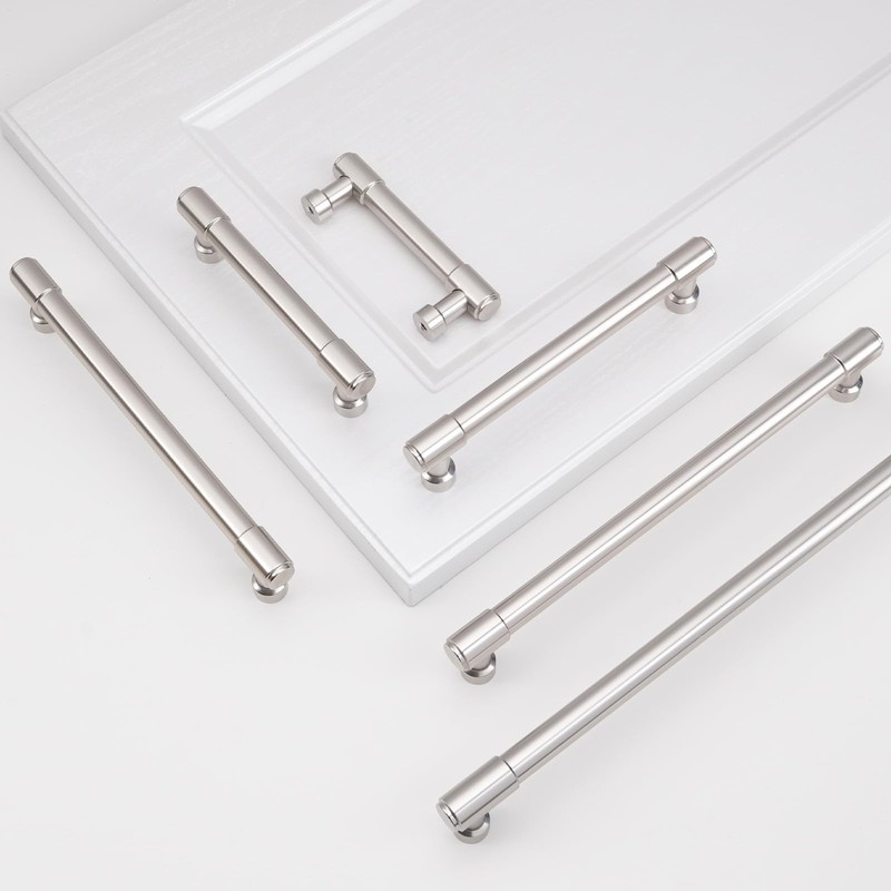 BUKOBYHE 10 Pack 3 Inch(76mm) Kitchen Cabinet Handles Brushed Satin