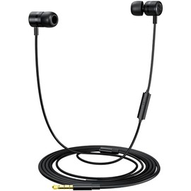 MORMOQUE EP-06 - Auriculares intrauditivos con cable, micrófono integrado con aislamiento de ruido, conector de 3,5 mm de largo, auriculares de cable de 5 pies de largo, audio de graves HD, con 6